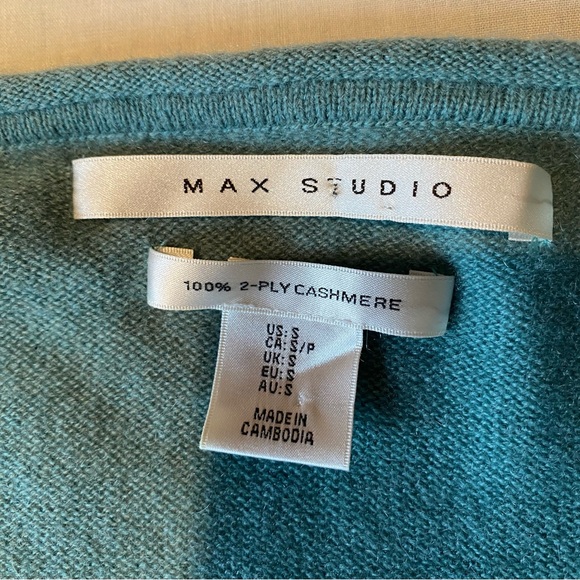 Pure 2 ply cashmere teal green S rolled neck sweater - Picture 5 of 5